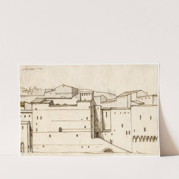 Florence: bebouwing langs de rivier: ‘Arno’ by David Humbert de Superville