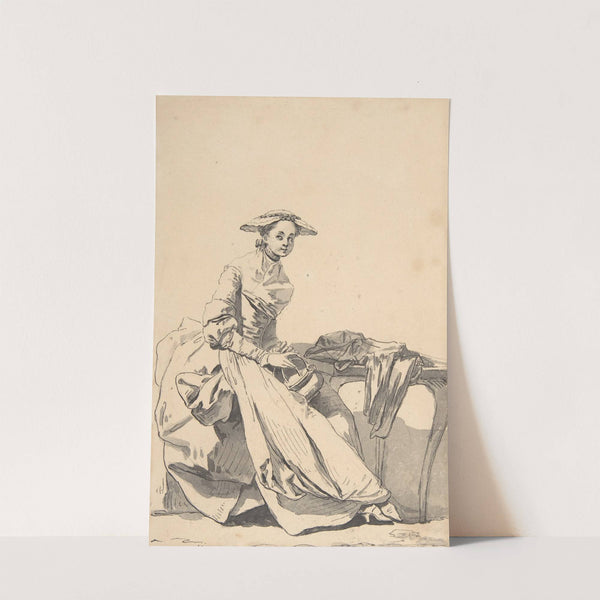 Florentine Woman Wearing a Butterfly Cap and Holding a Hand Warmer (1755) by Jean-Baptiste Greuze