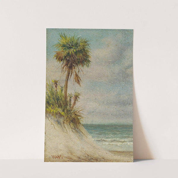 Florida Seascape with Sand Dune and Palm Tree by William Aiken Walker
