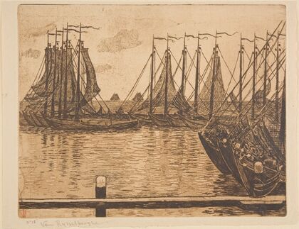 Flotille de pêche – Volendam, bateaux en rade (1893)