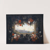 Flower Still Life; Cartouche With Garland, Inside A View Of A Seaport by Johann Rudolf Bys
