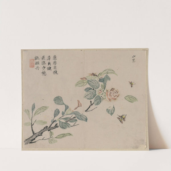 Flowering Branch with Bees by Anonymous