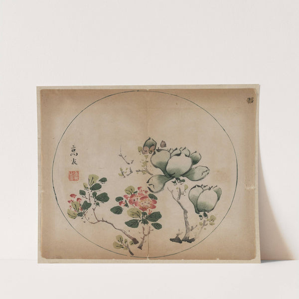 Flowering Magnolia and Peach Blossoms by Anonymous
