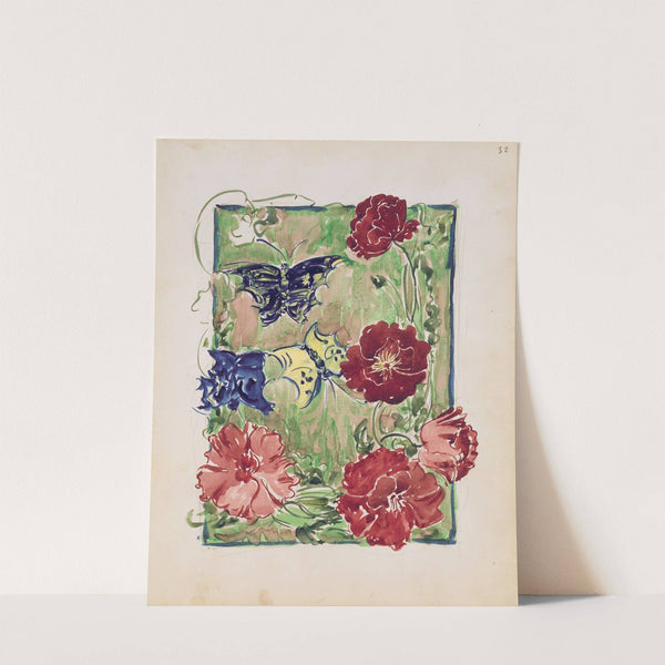 Flowers and butterflies (1895–1897) by Maurice Prendergast
