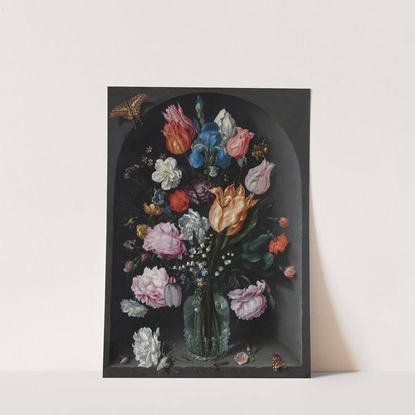 Flowers in a Glass Flask by Jacob de Gheyn II