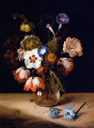 Flowers in a Glass Vase