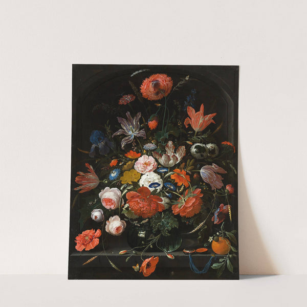 Flowers in a Glass Vase (c. 1670) by Abraham Mignon