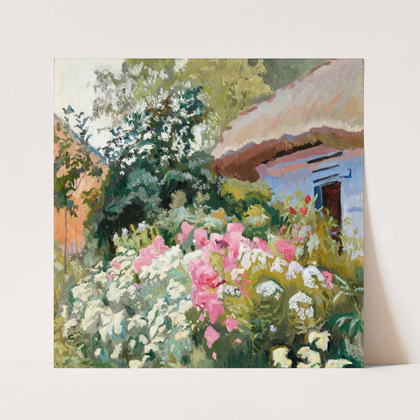 Flowers in Front of the Cottage by Stanisław Kamocki
