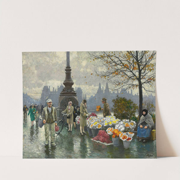 Flowersellers At Dr. Louises Bro (Queen Louise's Bridge) In Copenhagen by Paul Fischer