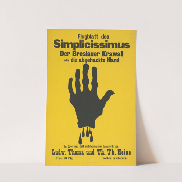 Flugblatt des Simplicissimus. Der Breslauer Krawall oder die abgehackte Hand (1907) by Thomas Theodor Heine