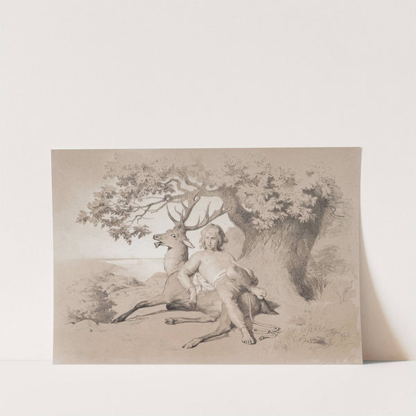 Flugten, pag. 23, illustration til Christian Winthers ‘Hjortens Flugt’ (1855 – 1856) by Lorenz Frølich