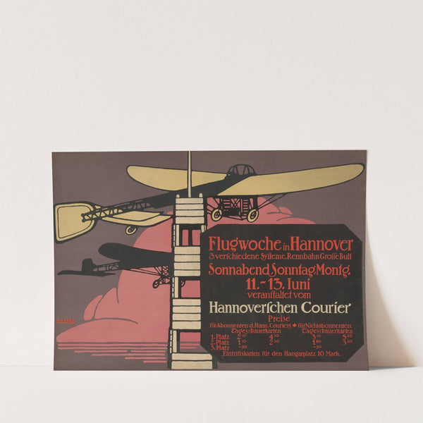 Flugwoche in Hannover 3 verschiedene Systeme Rennbahn (1910) by Hans Rudi Erdt