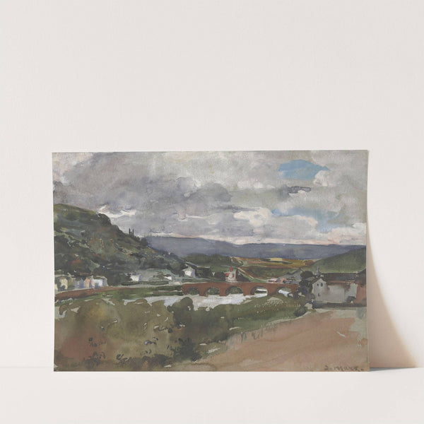 Flußlandschaft mit Brücke by Johann Marx