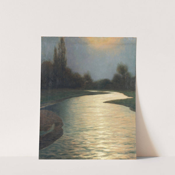 Flußlauf im Vollmondlicht by Eduard Kasparides