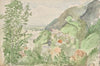 Flusslandschaft im Gebirge mit Burg (1910-1920)