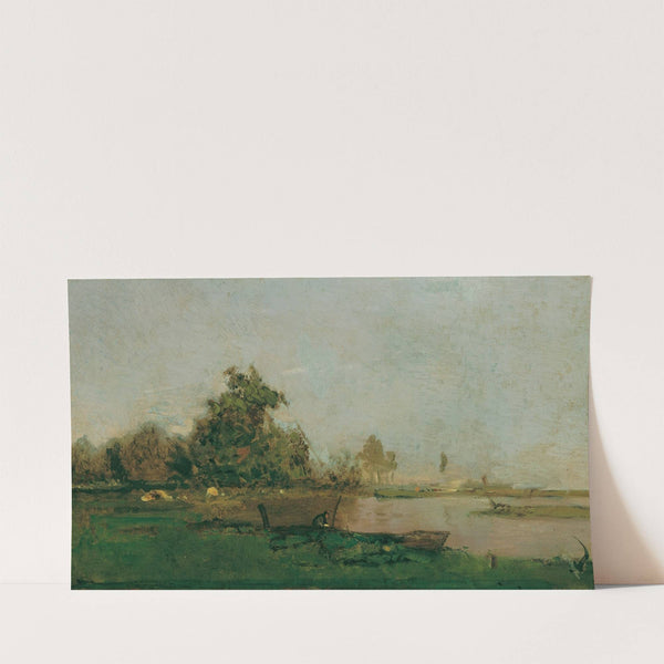 Flusslandschaft Mit Boot (1880) by Eugen Jettel