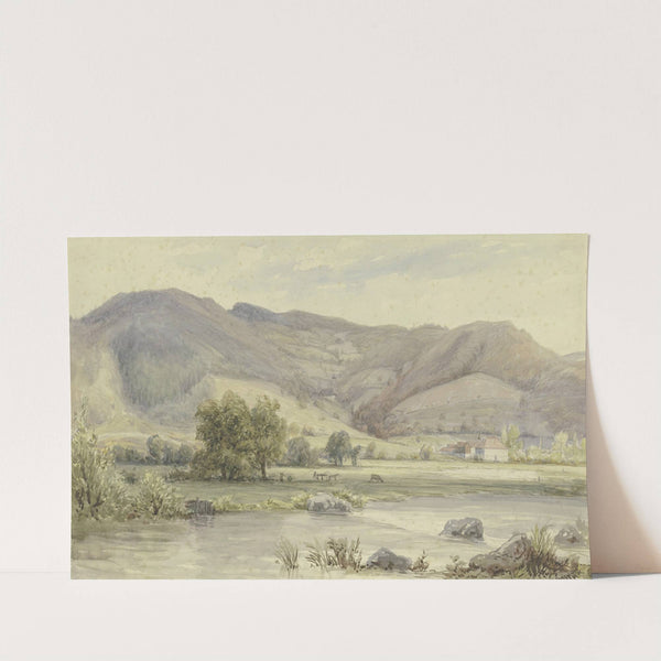 Flusslandschaft mit hohen Bergen by Peter Burnitz