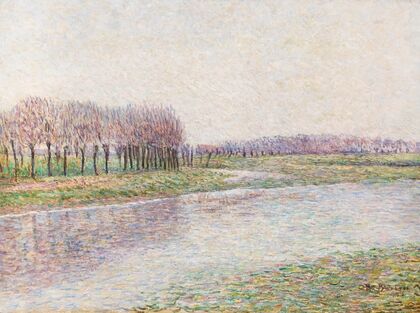 Flusslandschaft mit Weiden (1896)