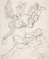 Flying Figure Holding a Crown, Reclining River God