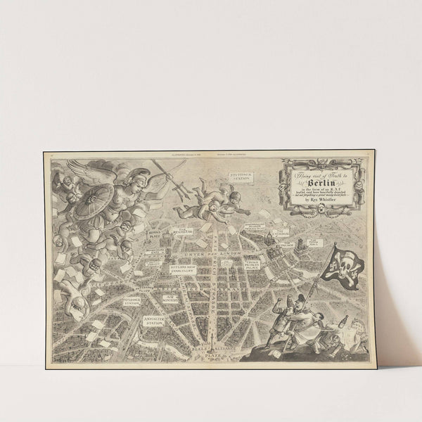 Flying visit of Truth to Berlin in the form of an R.A.F. leaflet raid here fancifully depicted by Rex Whistler