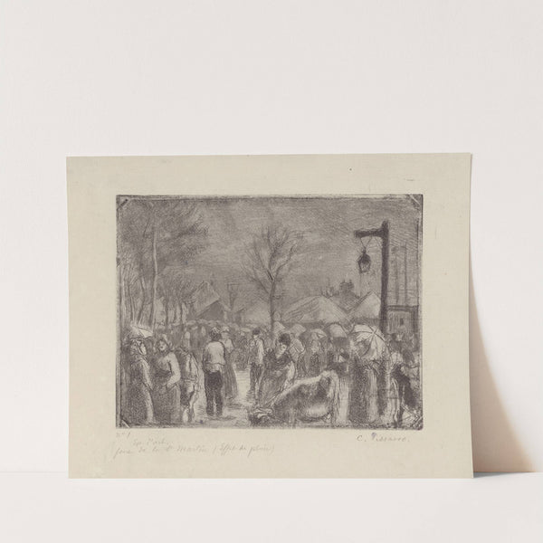 Foire de la Saint-Martin (à Pontoise), effet de pluie (1879) by Camille Pissarro