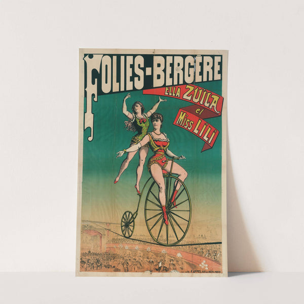 Folies-Bergere Ella Zuila Et Miss Lili (1888) by Lith. F. Appel