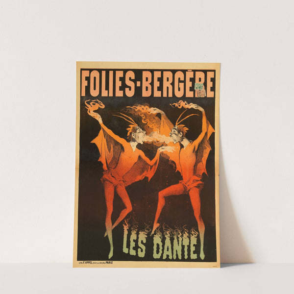 Folies-Bergere Les Dante (1889) by Lith. F. Appel