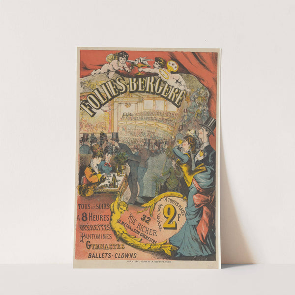 Folies Bergère… Tous les soirs à 8 heures. O. Métra et son orchestre (1874) by Imp. Emile Lévy