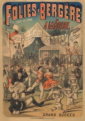 Folies-Bergère. Tous les soirs. A la Foire, divertissement pantomime de G. Adrien, musique de Mr. Desormes (1885)