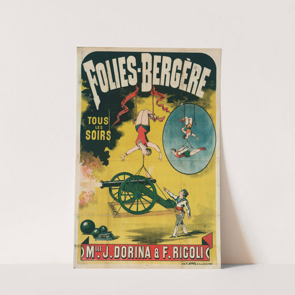 Folies-Bergere Tous Les Soirs Mlle J. Dorina & F. Ricoli (1880-1890) by Lith. F. Appel
