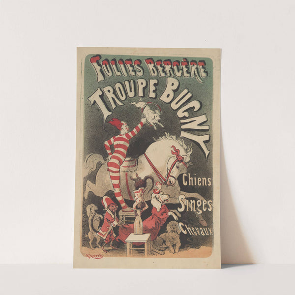 Folies-Bergère. Troupe Bugny, chiens, singes, chevaux (1874) by Jules Chéret