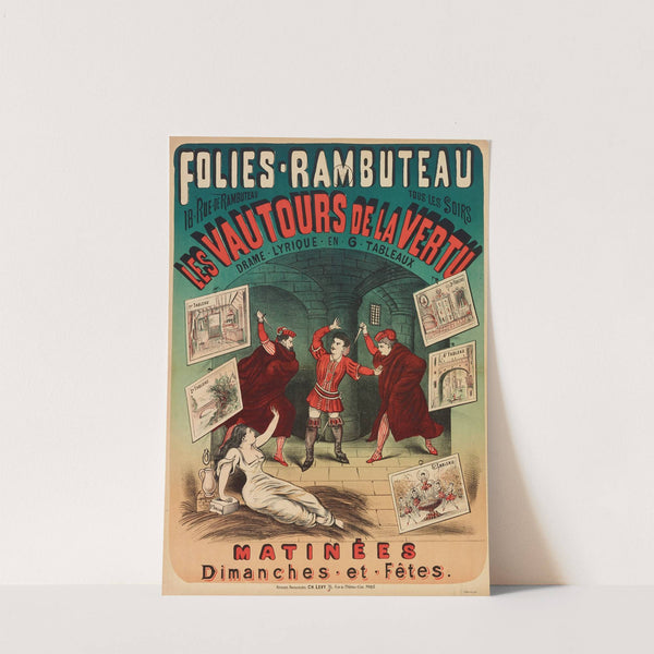 Folies-Rambuteau 18. Rue.De.Rambuteau Tous Les Soirs Les Vautours De La Vertu (1882-1888) by Imp. Charles Lévy