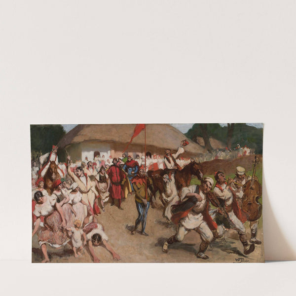 Folk scene – king among peasants (circa 1900) by Włodzimierz Tetmajer