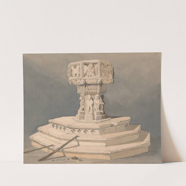 Font at Happisburgh Church, Norfolk (ca. 1811) by John Sell Cotman