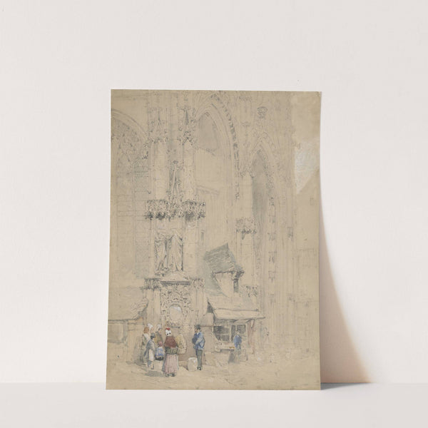 Fontaine S. Maclou, tegen de S. Maclou te Rouaan by Samuel Prout