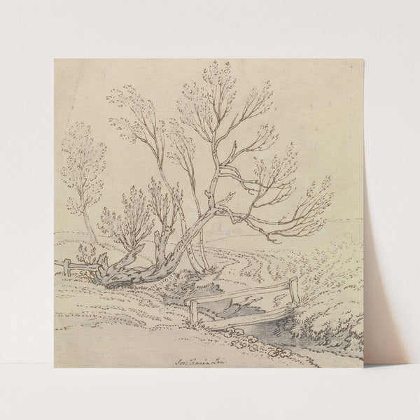 Footbridge Over a Stream Near a Willow Tree by Joseph Farington