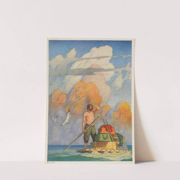 For a mile, or thereabouts, my raft went very well.. (1920) by N. C. Wyeth