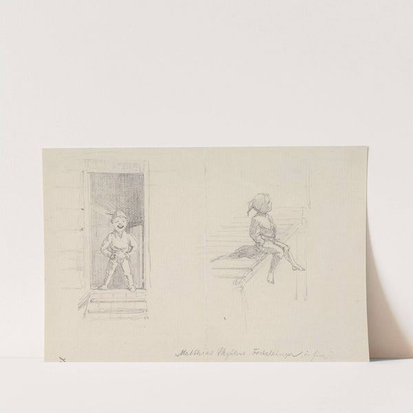 Forarbeid til illustrasjon til 'Matthias Skytters historier' i P.Chr. Asbjørnsen, Norske Folke- og Huldre-Eventyr, Kjøbenhavn 1879 by Hans Gude