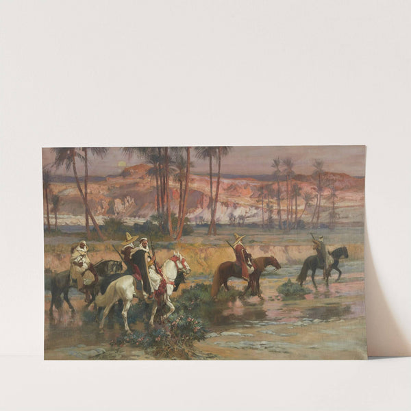 Fording the Stream, Algeria (1880s) by Frederick Arthur Bridgman