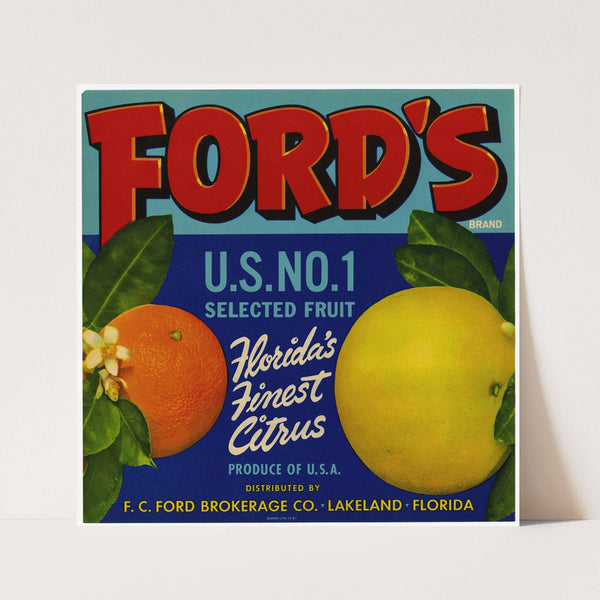 Ford’s Brand Citrus Label (1951)