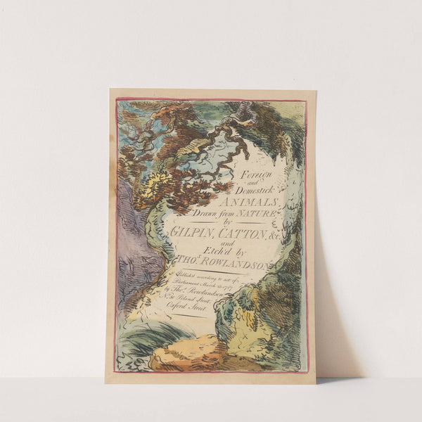 Foreign and Domestick Animals – Title page (1787) by Thomas Rowlandson