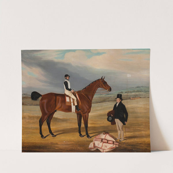 Foreigner with jockey up and his owner standing to the right by William Nedham