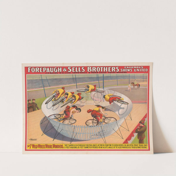 Forepaugh & Sells Brothers enormous shows united. The 7 wild wheel whirl wonders. The 7 Gaynells … (1902) by Strobridge & Co. Lith.