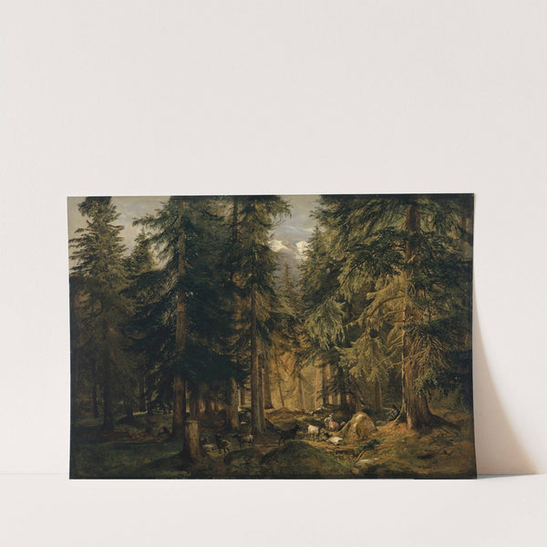 Forest in the High Mountains with Flock of Goats (1847) by Alexandre Calame
