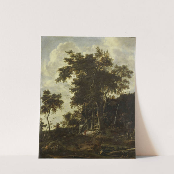 Forest landscape with a woodsman's shed by Roelant Roghman