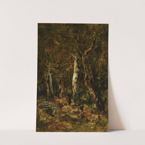 Forest Landscape With Figure by László Paál