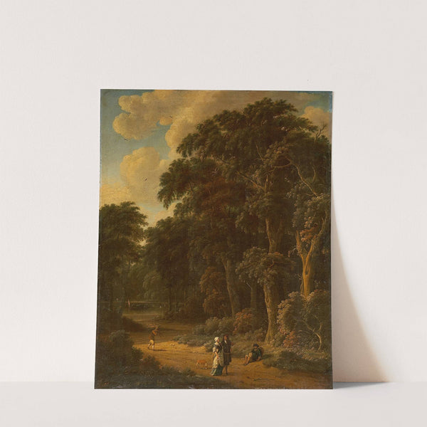 Forest Landscape with Forest Workers and People Strolling by Salomon Rombouts