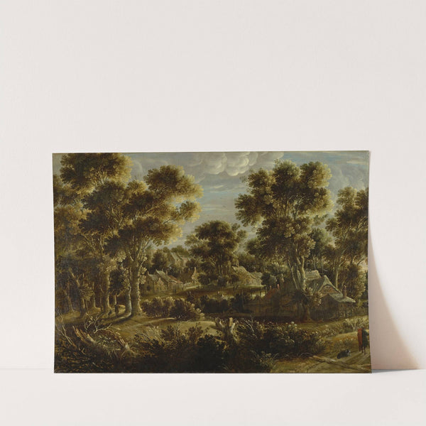 Forest Landscape with Village by Gillis Claesz. de Hondecoeter