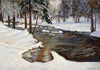Forest stream in winter