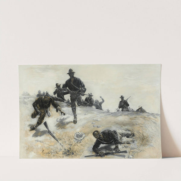 Forgotten Heroes; Captain Taylor, Troop C, 9th Calvary, Leading a Charge up the San Juan Hill in the Battle of Cuba by Fletcher Charles Ransom